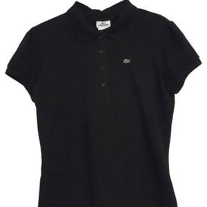 Vintage Lacoste Women's Black Polo